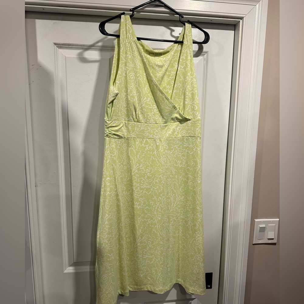 Fresh Spring Green Floral Print Dress by Eddie Bauer - Size Large - Picture 4 of 7
